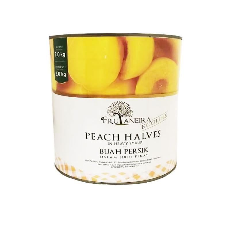 

Frutaneira Ecoline Peach Halves In Heavy Syrup Buah Persik Kaleng 3 Kg