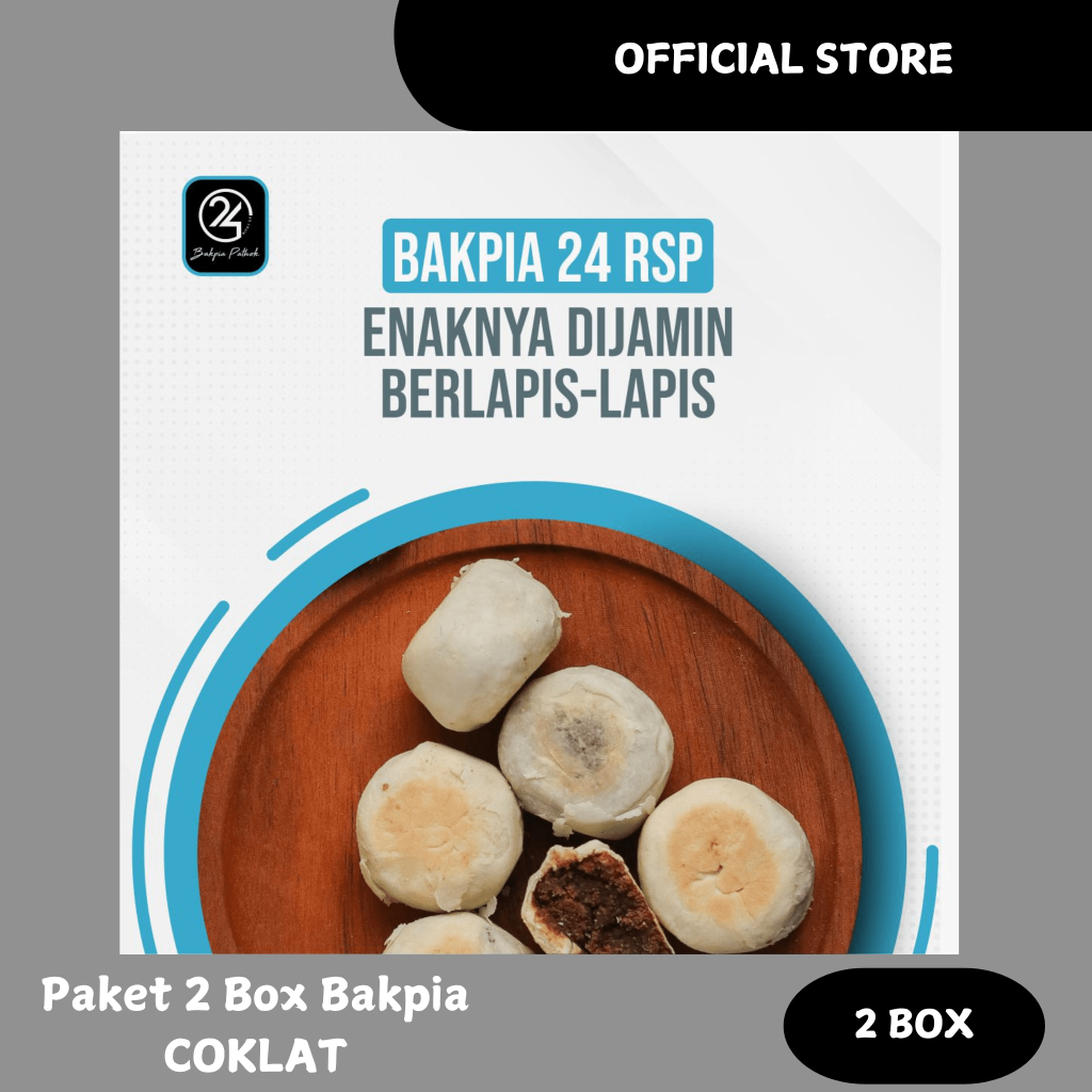 

[ 2 BOX ] PAKET Bakpia Pathok Basah 24 RSP Rasa Coklat Isi 20