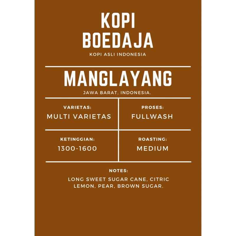 

ARABIKA MANGLAYANG FULLWASH-100grm