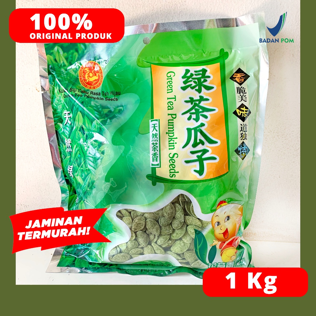

KUACI /KWACI RASA TEH HIJAU / GREEN TEA BIJI LABU 1Kg CHEN LIANG JI