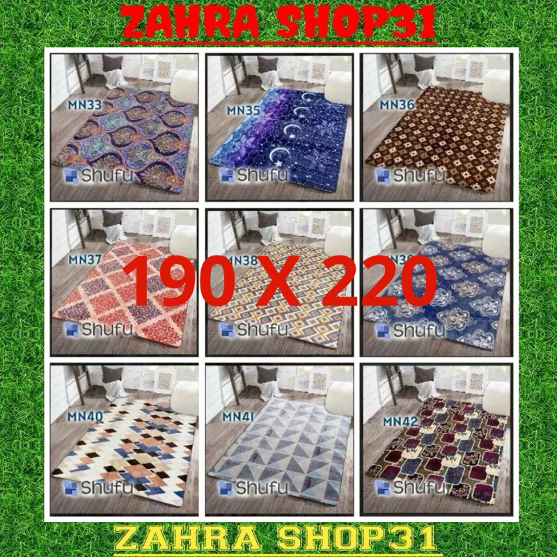 KARPET MALAYSIA ANTI SLIP UKURAN 190x220 / AMBAL MOTIF MINIMALIS KEMBANG & BUNGA BERKUALITAS TINGGI