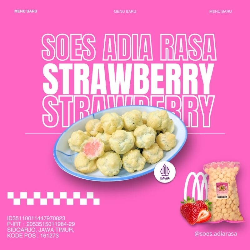 

SOES KERING ISI STRAWBERRY BUNDLING 2 KG (2000 GRAM)/SOES KERING STRAWBERRY LUMER MURAH MERIAH