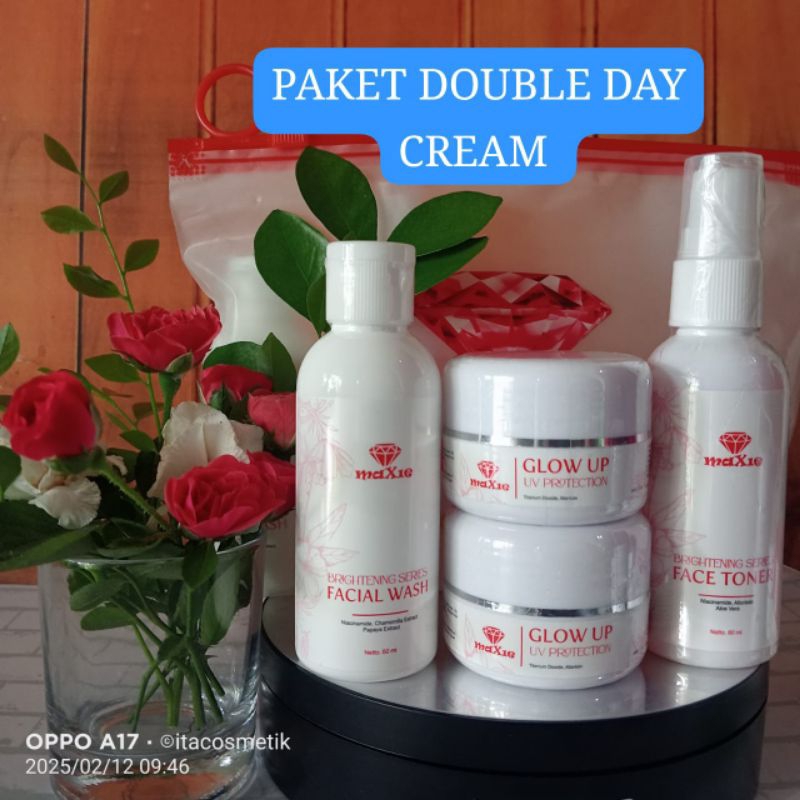 PAKET SKINCARE MAXIE GLOW DOUBLE DAY CREAM