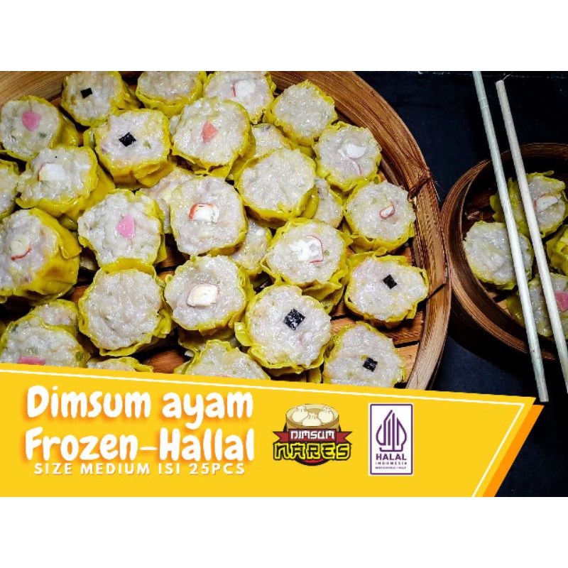 

Dimsum ayam frozen-size medium isi 25pcs Hallal.