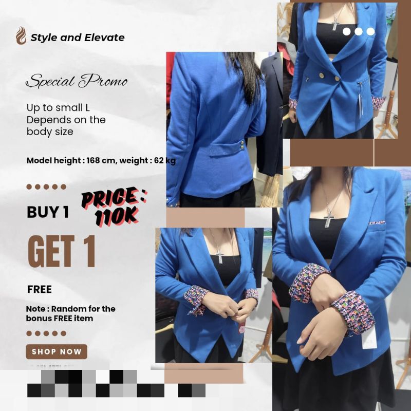 BLAZER WANITA ATASAN WANITA MODERN CASUAL SEMI DAN FORMAL
