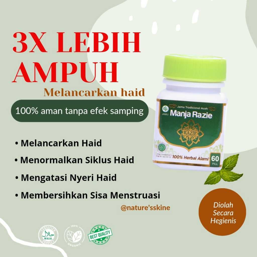 MANJA RAZIE PIL PELANCAR HAID AMPUH/ MANJA RAZIE HERBAL ACEH