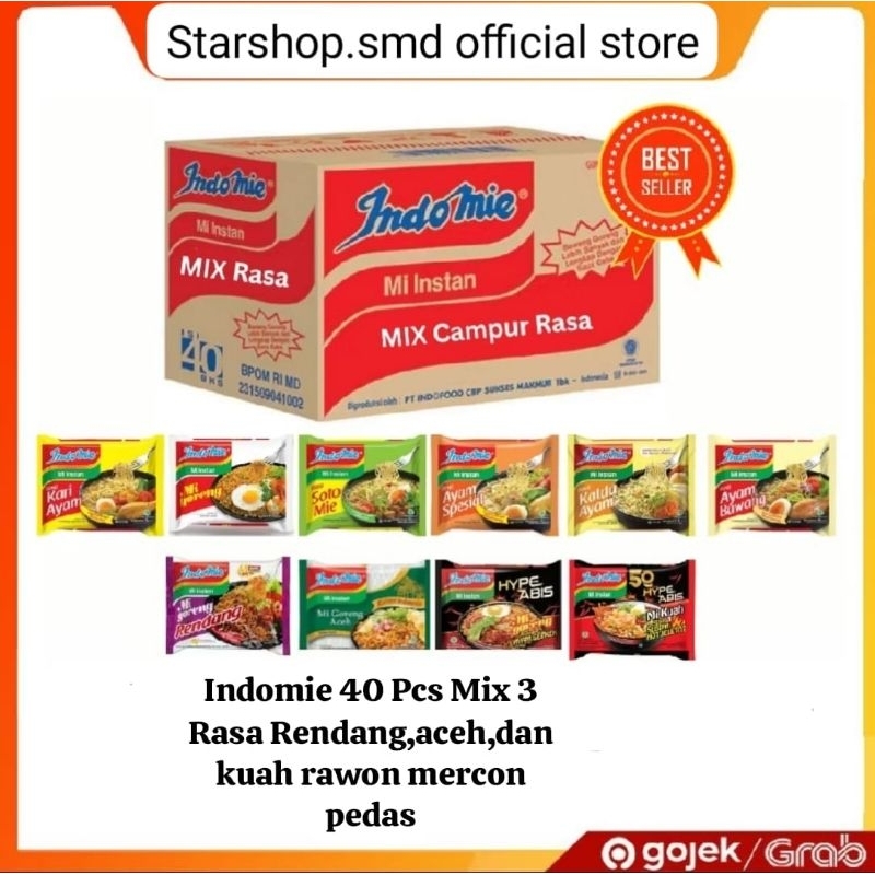 

Indomie 1 karton 40 Pcs bisa MIX 3 Rasa