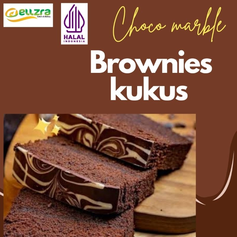 

Brownies kukus choco marble Ellzra, tanpa bahan pengawet