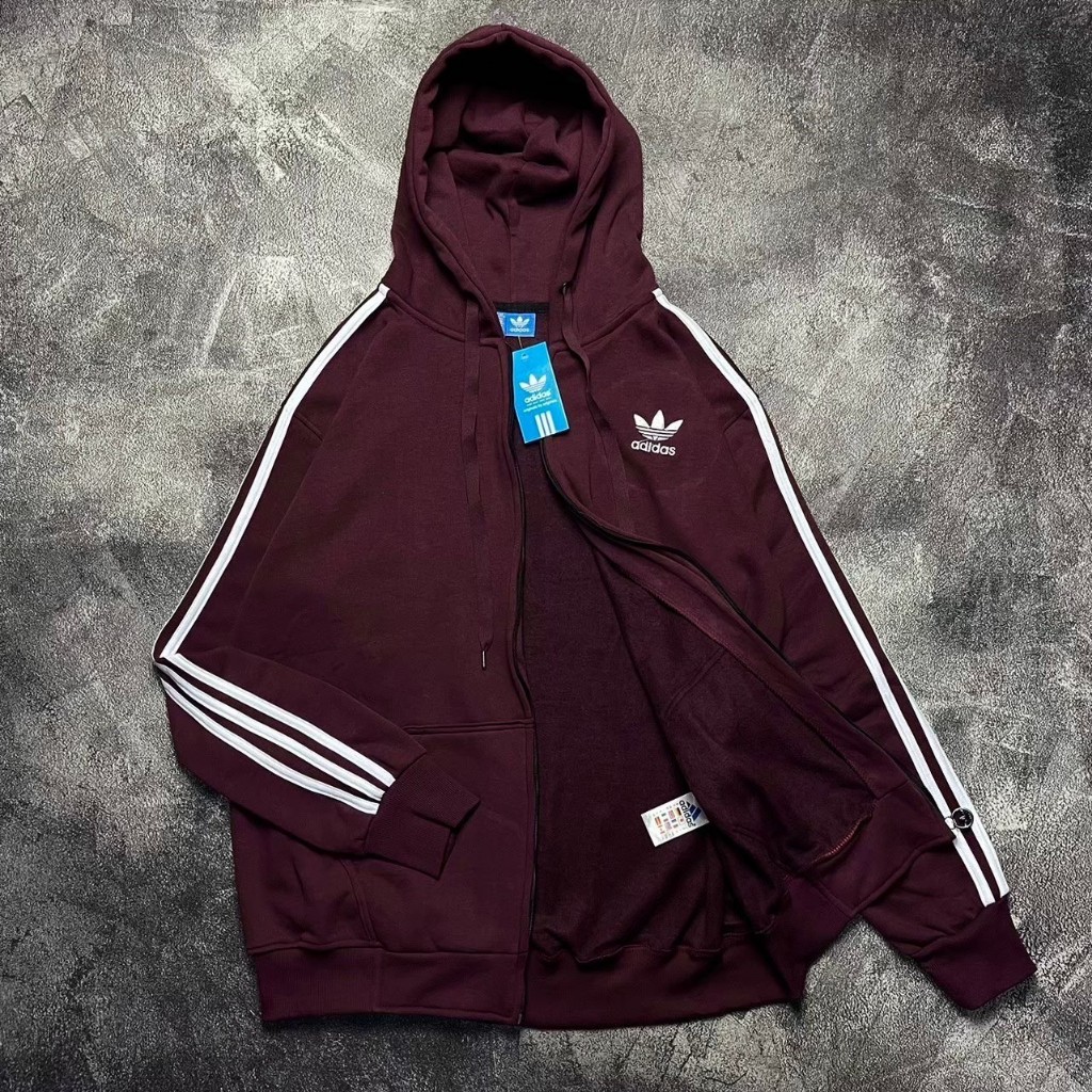 Hoodie Zipper Adidas 3Foil Adidas Sweater Pria Wanita Fulltag Hoodie adidas Classic 3 Stripes