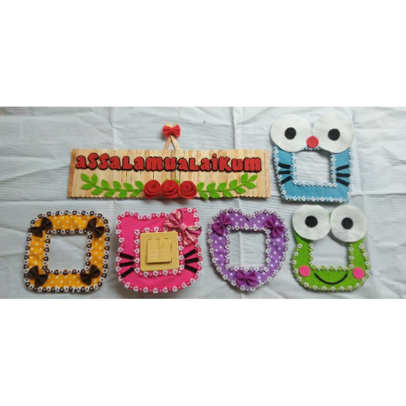 hiasan dinding assalamualaikum/frame saklar lampu stop kontak/ hias saklar