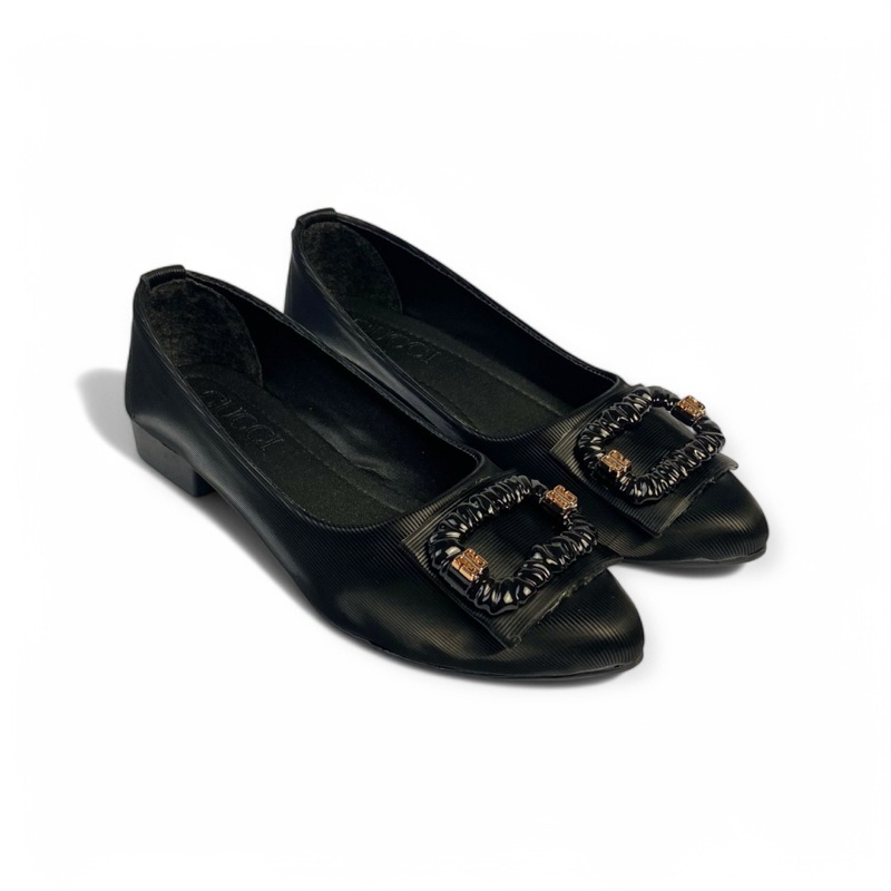 Sepatu Kerja Wanita Hak Chunky Heels 3cm Flat Shoes 006