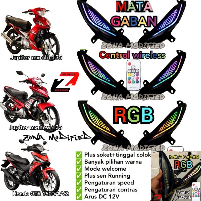 MATA GABAN RGB FULL COLOR YAMAHA JUPITER MX 135 OLD/JUPITER MX 135 NEW/HONDA GTR 150 V1/V2/JUPITER Z