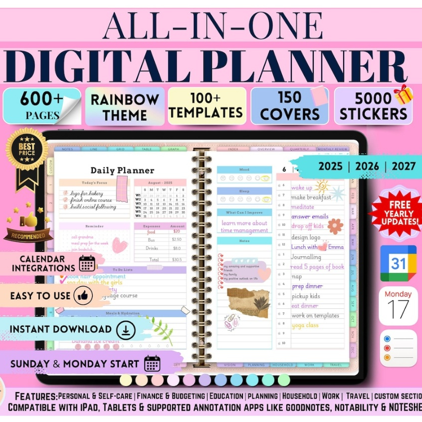 

Digital Planner All-In-One 2025-2027: Your Ultimate Life Companion