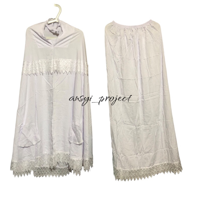 Mukena Putih renda Nuradilla / Mukena rukuh bordir