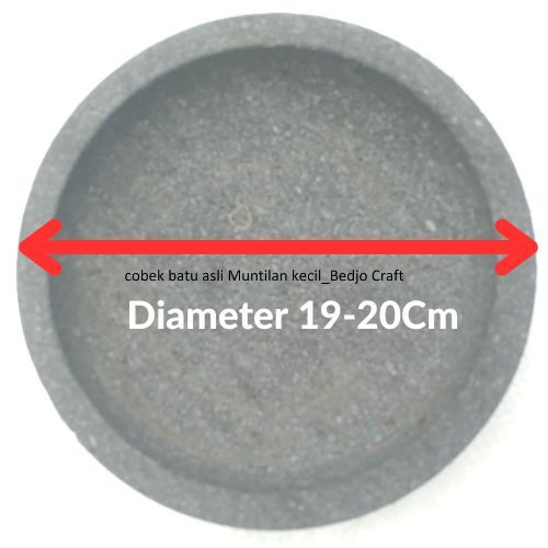 cobek batu Muntilan sedang ukuran 20 Cm