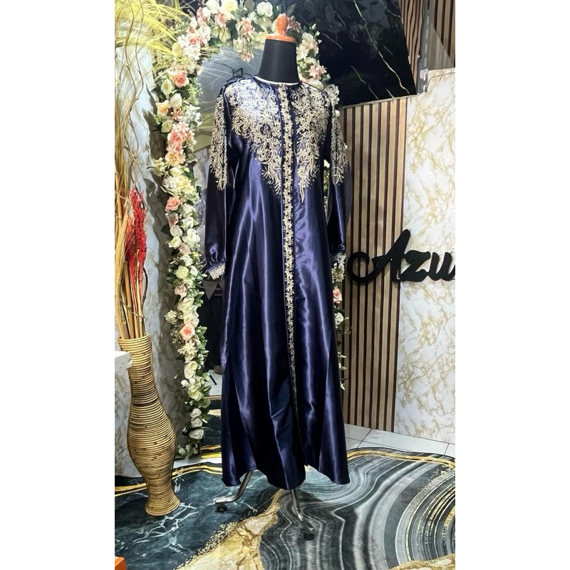 Gamis mewah premium Satin bordir Roberto cavalli Ready