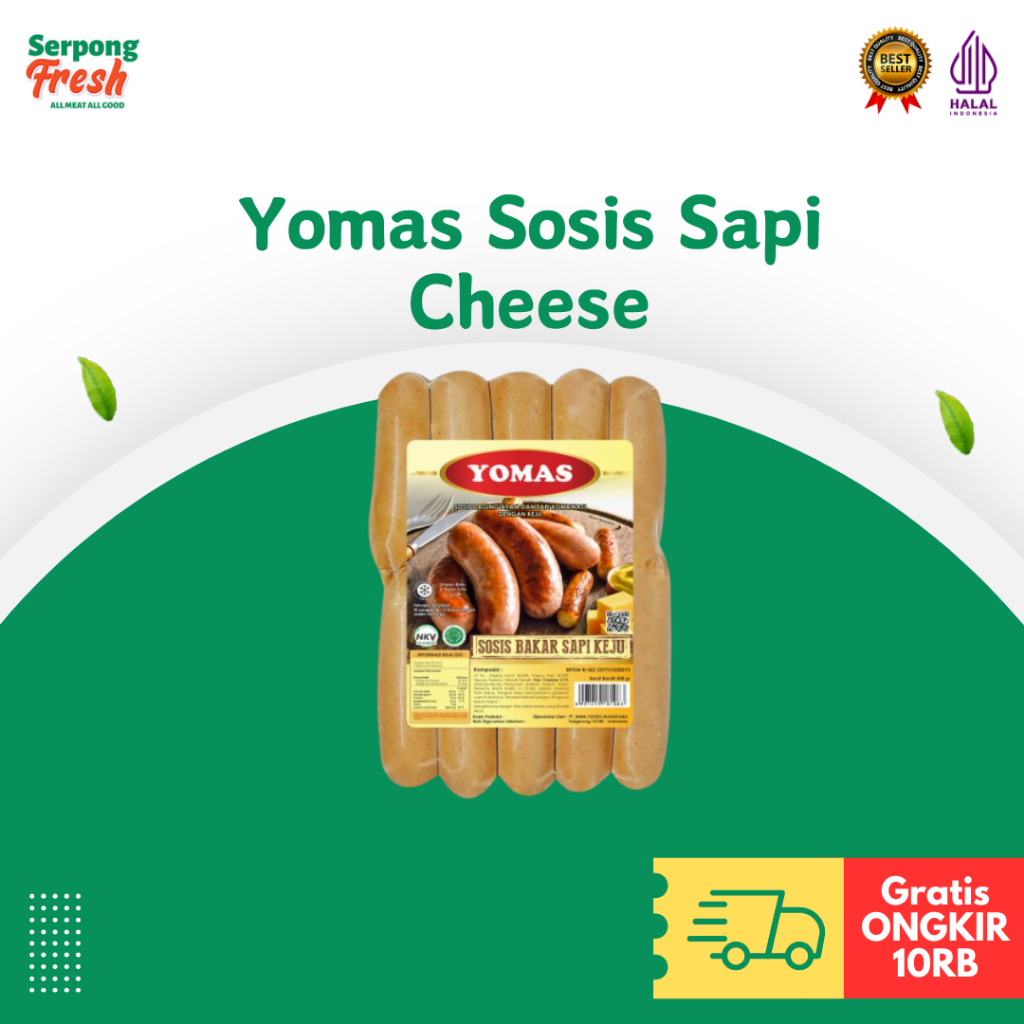 

Yomas Sosis Bakar Sapi Keju / Beef Sausage Cheese Jumbo Besar 500gr