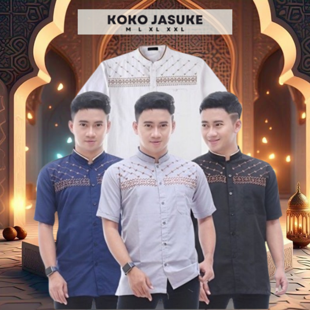 BAJU KOKO JASUKE PRIA DEWASA LENGAN PENDEK JASUKE RAMADHAN TERBARU 2025