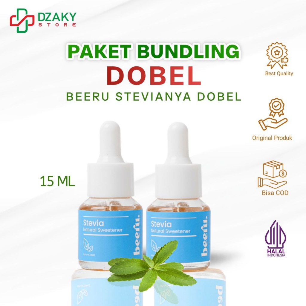 

Beeru Stevia Natural Sweetener Pemanis Alami 0 Kalori SehatTanpa Gula - Pengganti Gula Diabetes - Paket Dobel