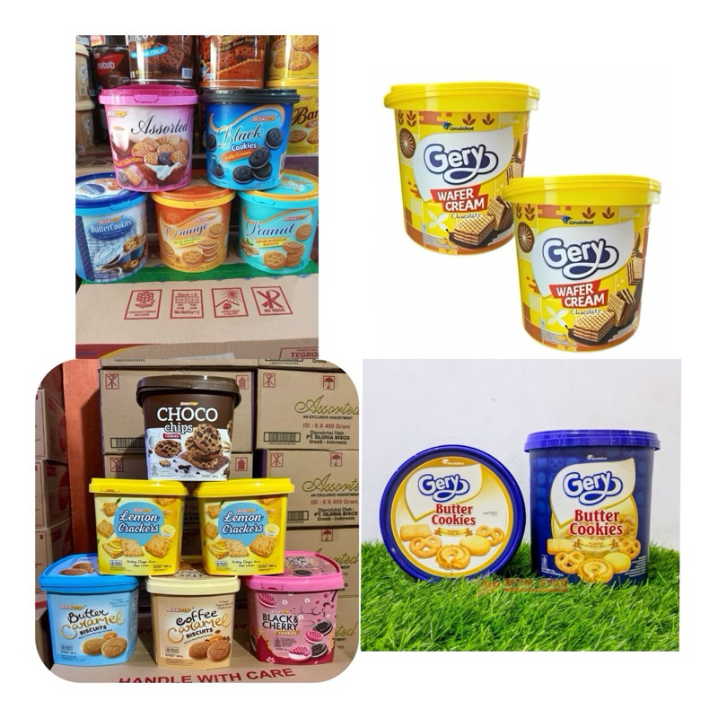 

(1dus isi 6) gery butter cookies gery wafer biskitop assorted black cookies butter cookies biskitop biscuit & cookies choco chip flowers black cherry lemon crackers