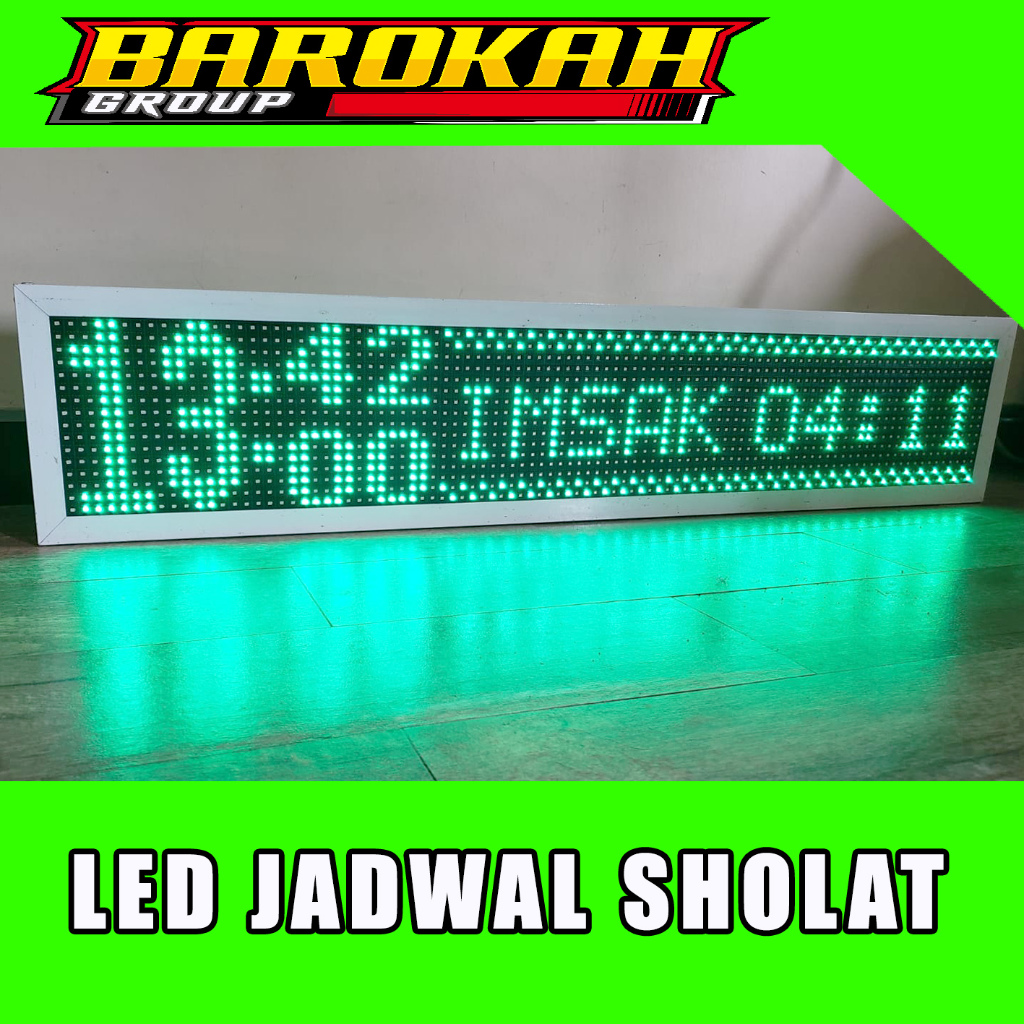LED JADWAL SHOLAT JAM MASJID JAM SHOLAT JWS LAMPU TULISAN BERJALAN DIGITAL RUNNING TEXT