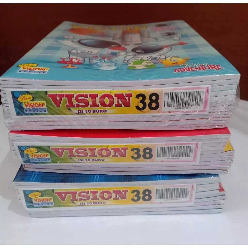 

889 - 10pcs 1PAK Buku Tulis Vision 38 Lembar 16x21cm Buku Catatan Sekolah / buku tulis sekolah / buku tulis kiky / buku tulis sidu 38 lembar / buku catatan aesthetic / buku sidu 38 lembar / buku tulis 1 pack / buku tulis anak / buku tulis lucu