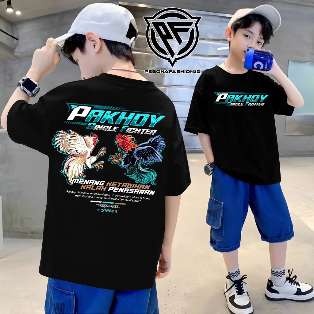 Kaos Anak Ayam Petarung Thailand Pama Pakhoy Bangkok Jago - Baju Ayam Aduan Single Fighter Menang Ke