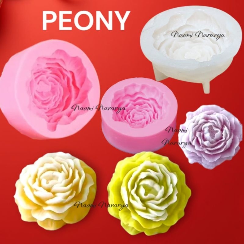 Naomi Cetakan Silikon Puding Coklat Fondant Bunga Peony Jumbo Peony Sedang Peony BN