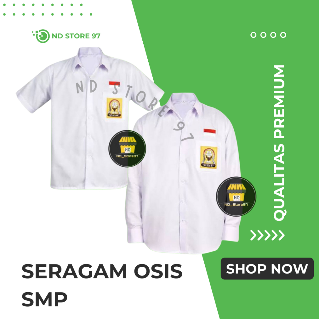 BAJU SERAGAM PUTIH OSIS SMP LAKI-LAKI PEREMPUAN | BAJU SERAGAM OSIS SMP LENGAN PENDEK | BAJU SERAGAM
