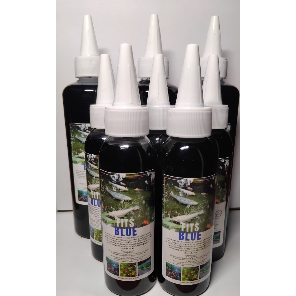 FITS BLUE Obat-Biru-untuk-Ikan-koi, koki, guppy, Cupang-Ultra-ConcentratedMethylene-blue,  Original-