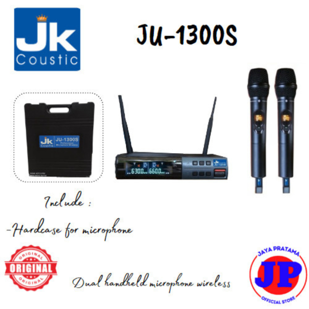 JK Coustic JU1300S Dual Microphone Wireless Handheld Original JU-1300S Mikrofon Wireless