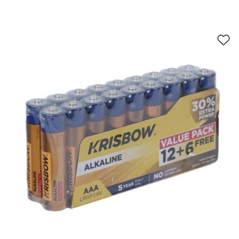 BATERAI ALKALINE AAA | KRISBOW SUPER ALKALINE AAA 12+6