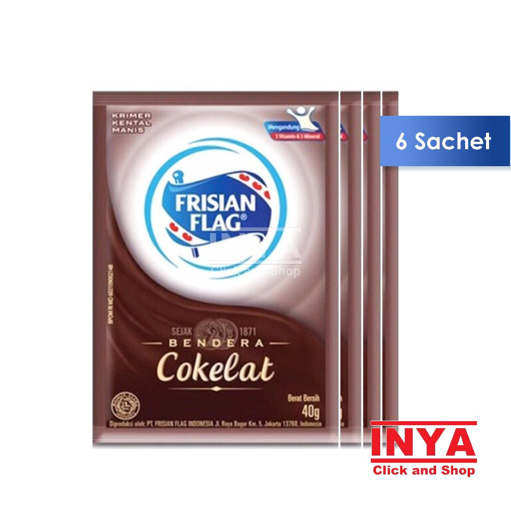 

Frisian Flag Susu Bendera Kental Manis Cokelat 6x38gr Renceng - Condensed Milk