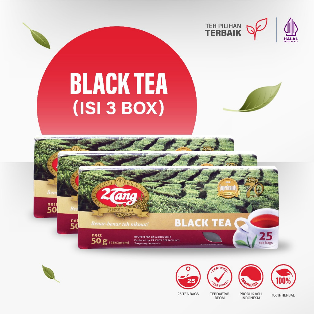 

2Tang Black Tea Teh Celup [3Box @25 kantong/ 2gr]