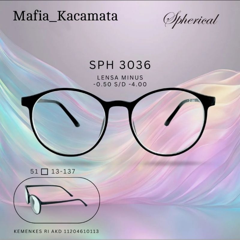 Frame Kacamata Paket Lensa Minus Model Bulat Bahan Plastik Unisex pria Wanita,Kacamata Minus Murah,K