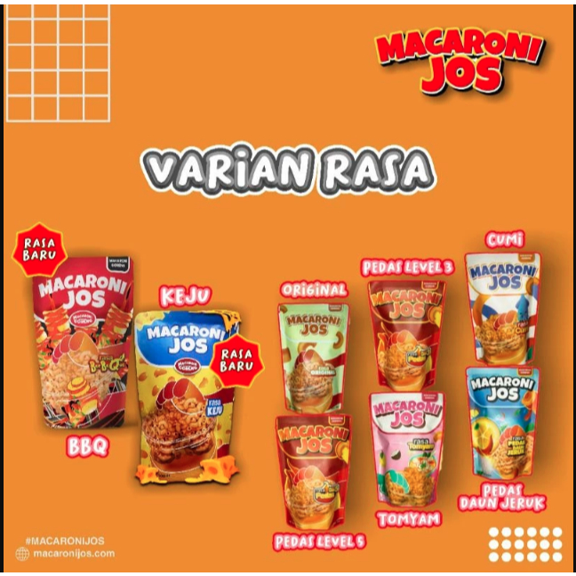 

Macaroni Jos Varian Lengkap ( Kemasan 100gr )