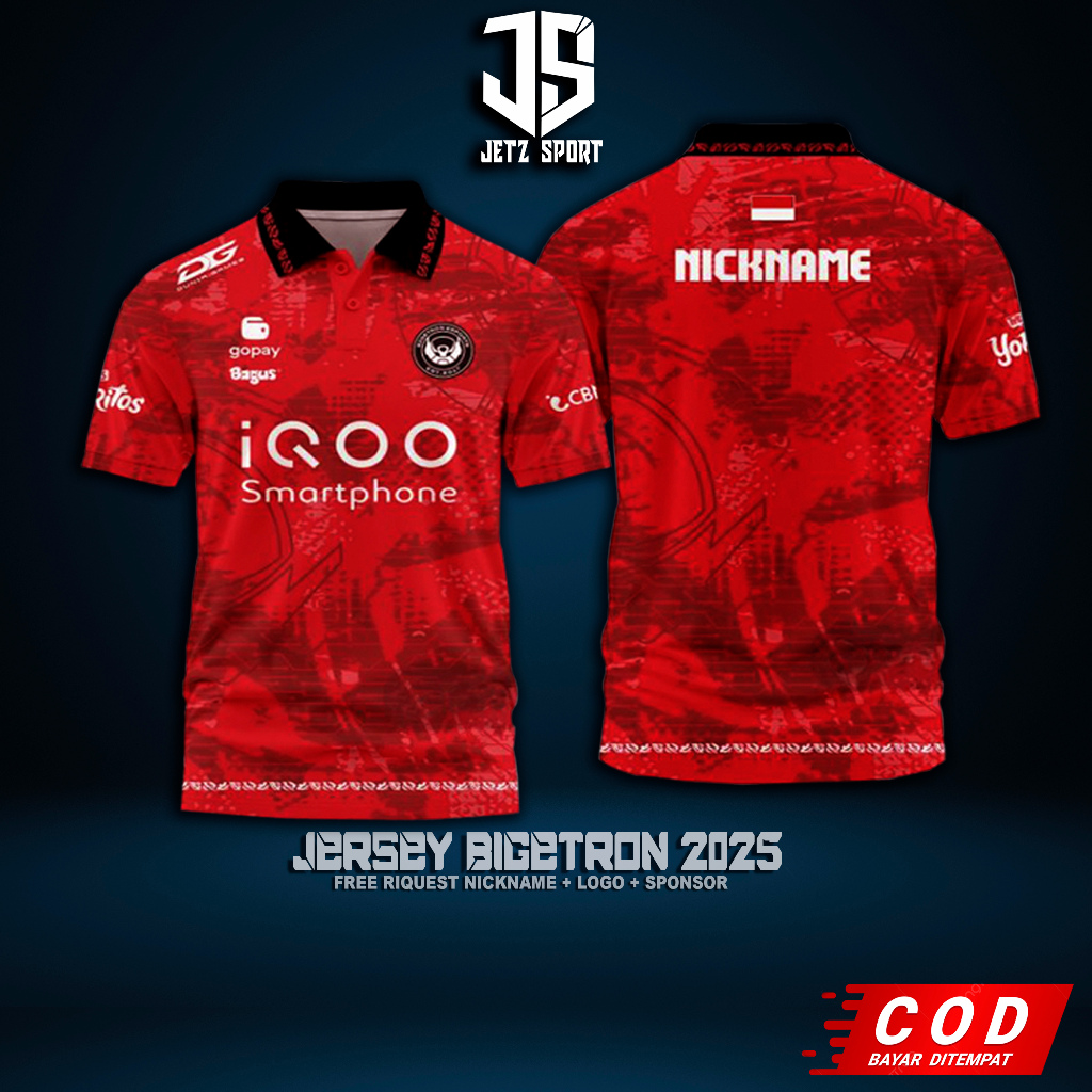 JERSEY BAJU KAOS BIGETRON BTR TERBARU 2025 MPL ID SEASON 15 MOBILE LEGENDS FREEFIRE AOV FREE NICKNAM