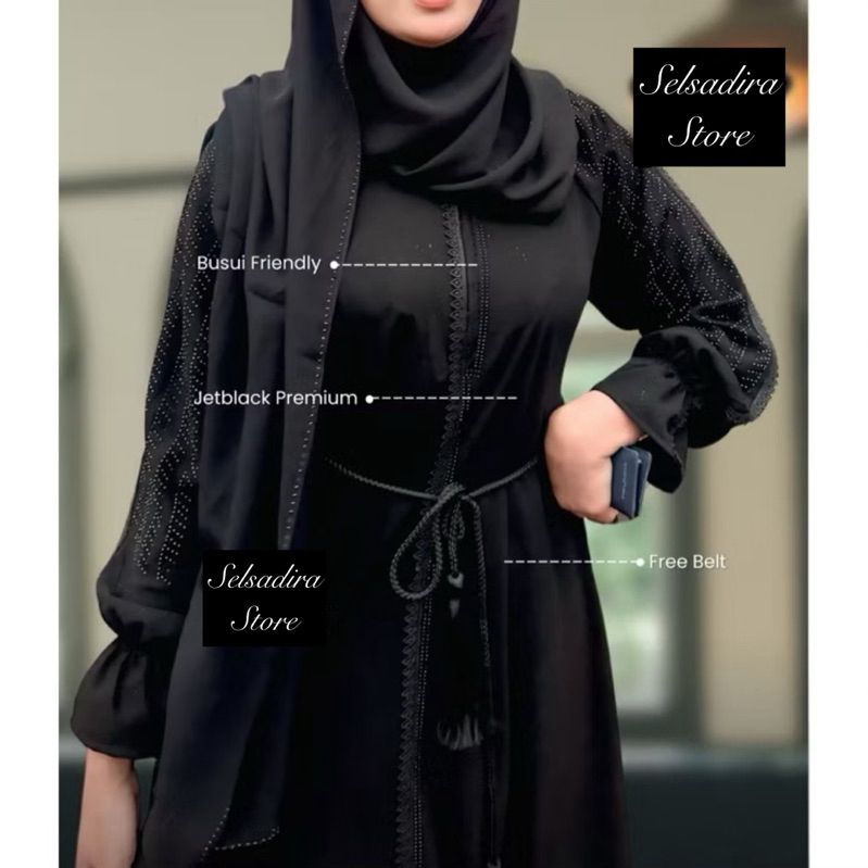 Abaya alisya jetblack saudi premium