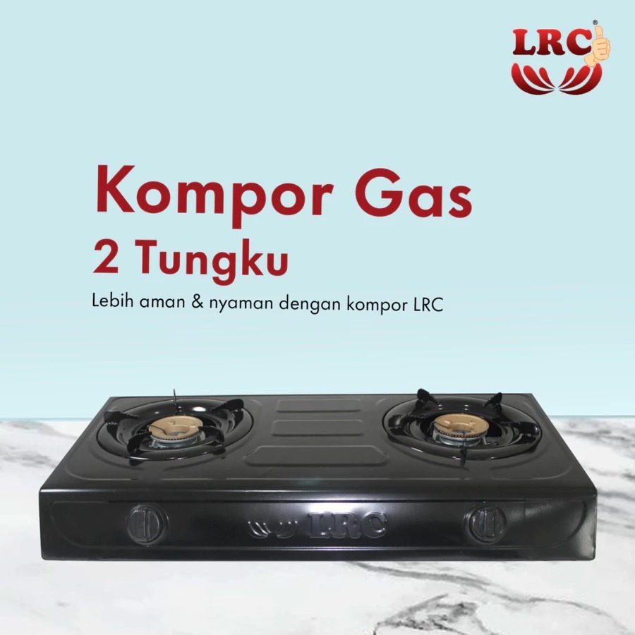 KOMPOR GAS 2 TUNGKU LRC TEFLON / GAS STOVE