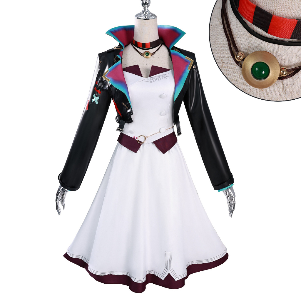 Jinx Cosplay Collab Series Game LOL Arcane S2 Powder Jinx Cosplay Costume Wig AU Party Dress Leather