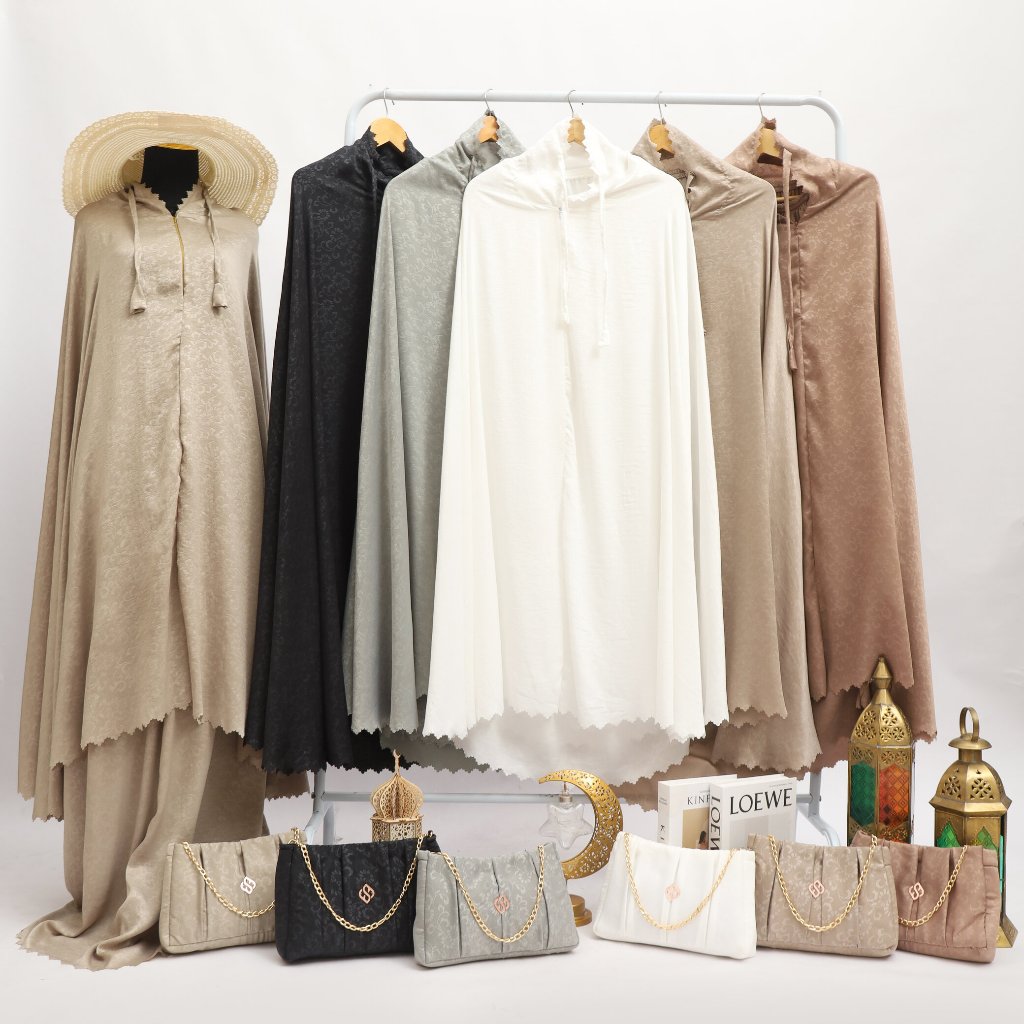 RB Mukena Dewasa 2in1 Santorini Silk dengan Lasercut Mayra Series / Mayra Prayer Set AST