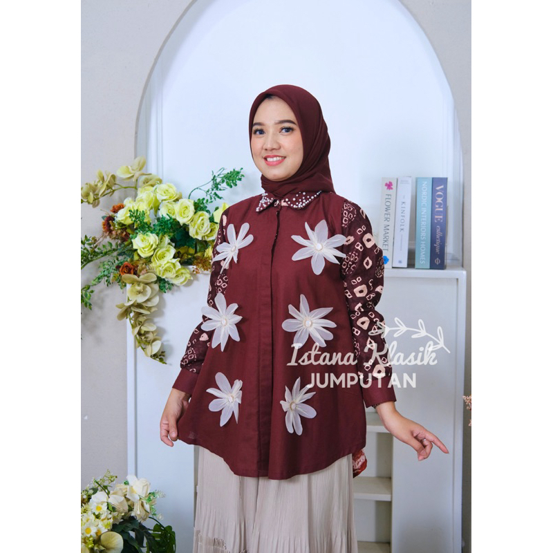 TUNIK JUMPUTAN PALEMBANG ARUMI BLUS JUMPUTAN ATASAN JUMPUTAN KOMBINASI TUNIK JUMPUTAN PALEMBANG BY I