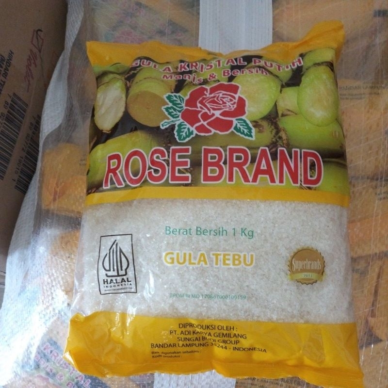 

Gula pasir rose brand 1Kg kuning gula kemasan