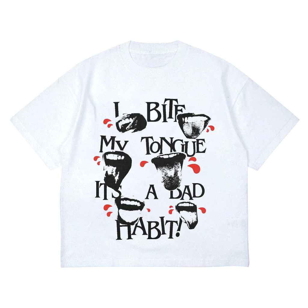 Triad Kaos Oversize 24s - Bit My Tongue Unisex White A8336