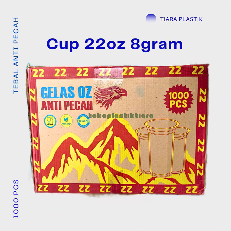 Cup 22 oz 8 gram Cup Jumbo Anti Pecah