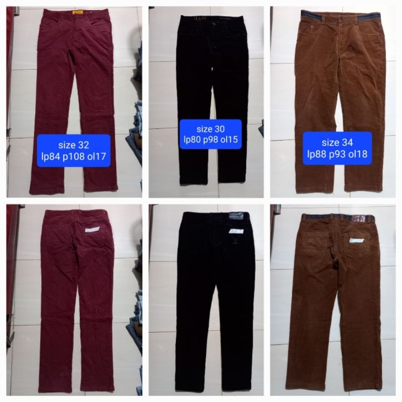 Celana corduroy pria/cowok second thrift