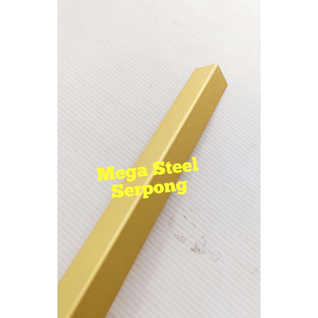 List Siku Alumunium Gold Emas Doff uk 2 cm x 2 cm, Panjang 150 cm