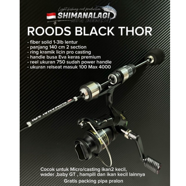 Joran black thor UL casting waderan shimanalagi