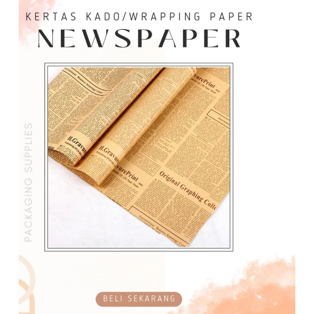 

Kertas Kraft Wrapping Paper Vintage Newspaper