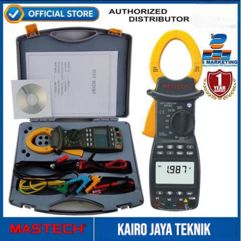 MS2203 Three Phase Power Clamp Meter Mastech Ampere Tang 3 Fas Fase